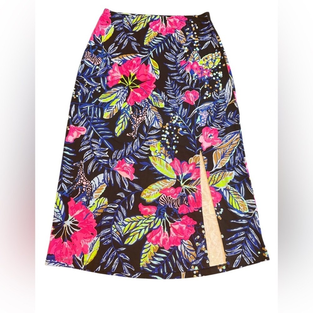 Lilly Pulitzer Cory Skirt in the Onyx Jaguar Jungle Print Size Small - Picture 5 of 8